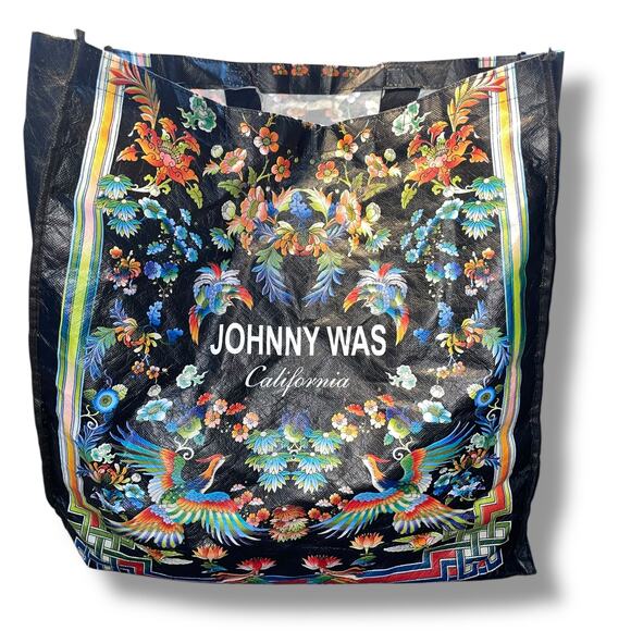 Johnny Was California Reusable Tote Bag Large Packable Carry On Travel 18 x 19" - Picture 8 of 8